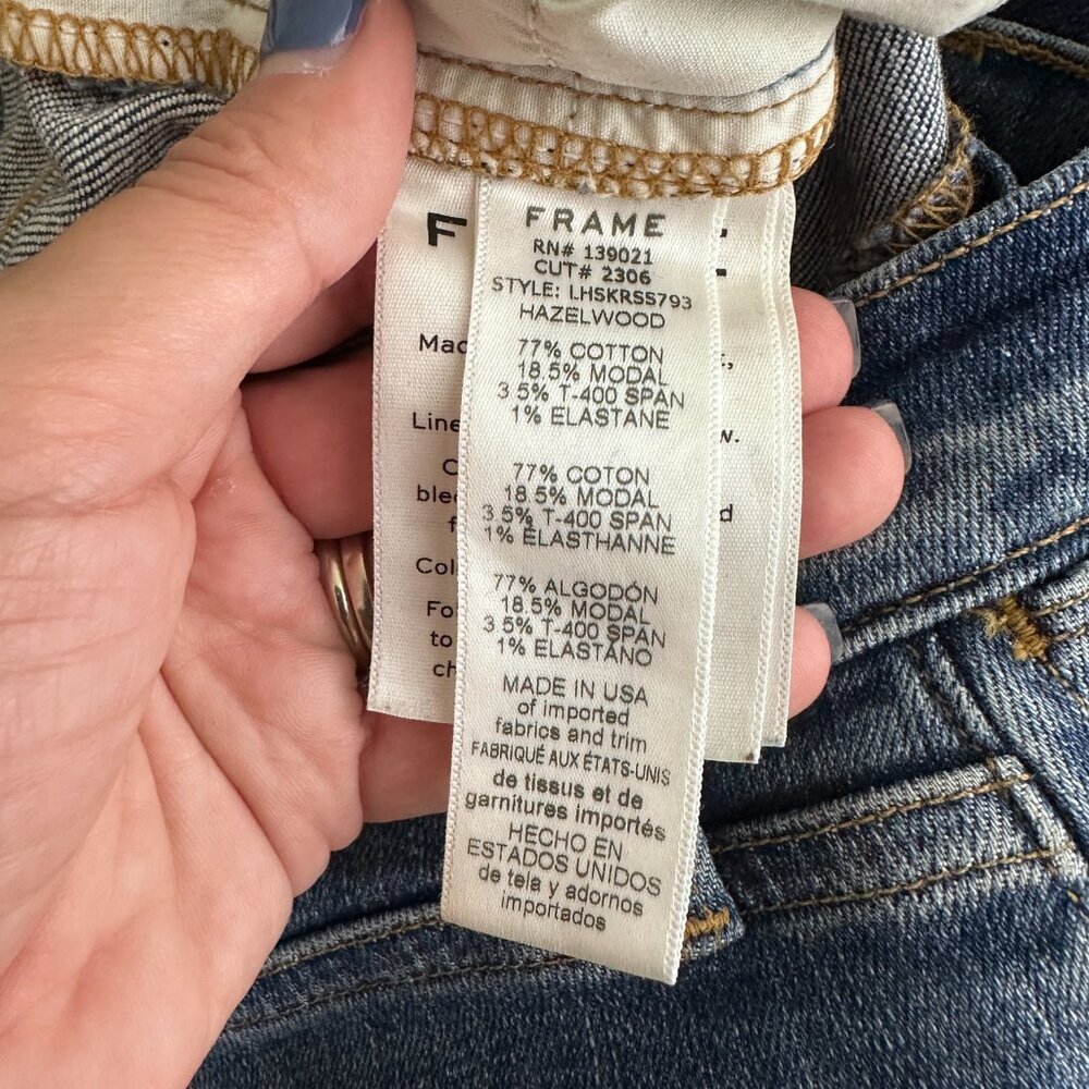 FRAME Le High Skinny Jeans Hazelwood Studded Ankle 24 #A1278 - Picture 8 of 11